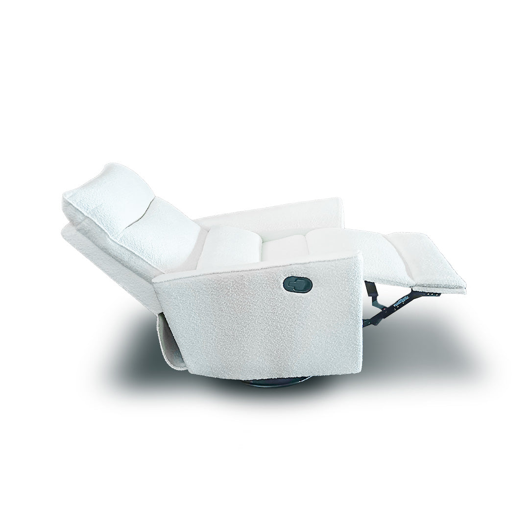 Lily Reclining Rocking Chair White Bouclé